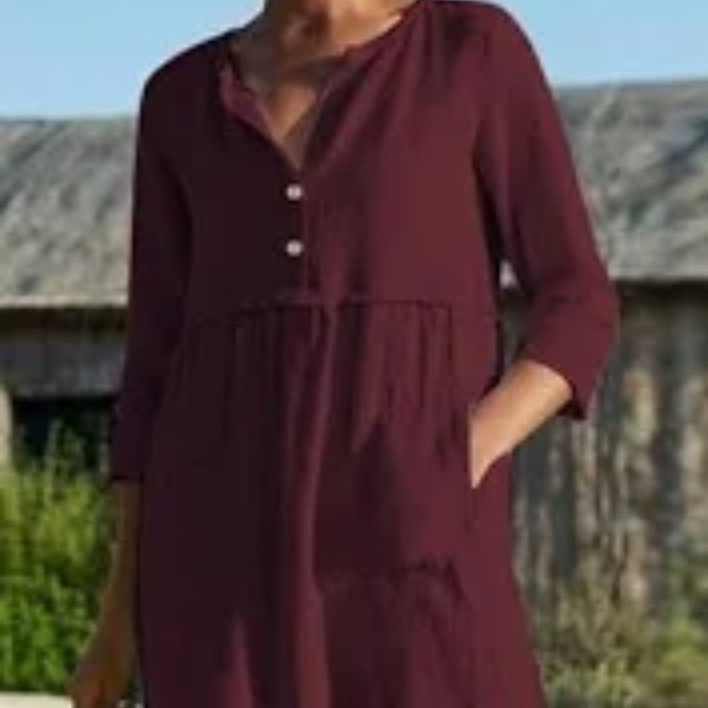 Women's Cotton Linen Cotton Maxi long Dress / 5XL